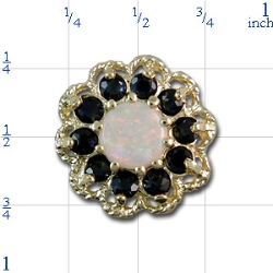 A1691 14K OPAL/SAPPHIRE SLIDE 